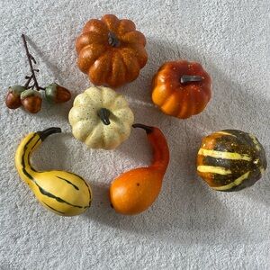 5/$35 Vintage Ornamental Artificial Mini Pumpkins & Gourds Thanksgiving Decor